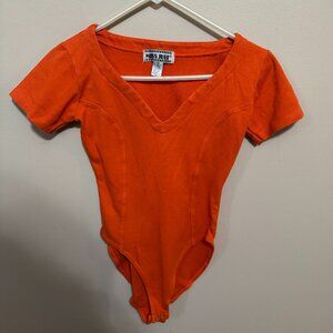 Vintage 1990s Miss Juli Orange Women's Shirts | 95% Cotton, 5% Spandex | W S